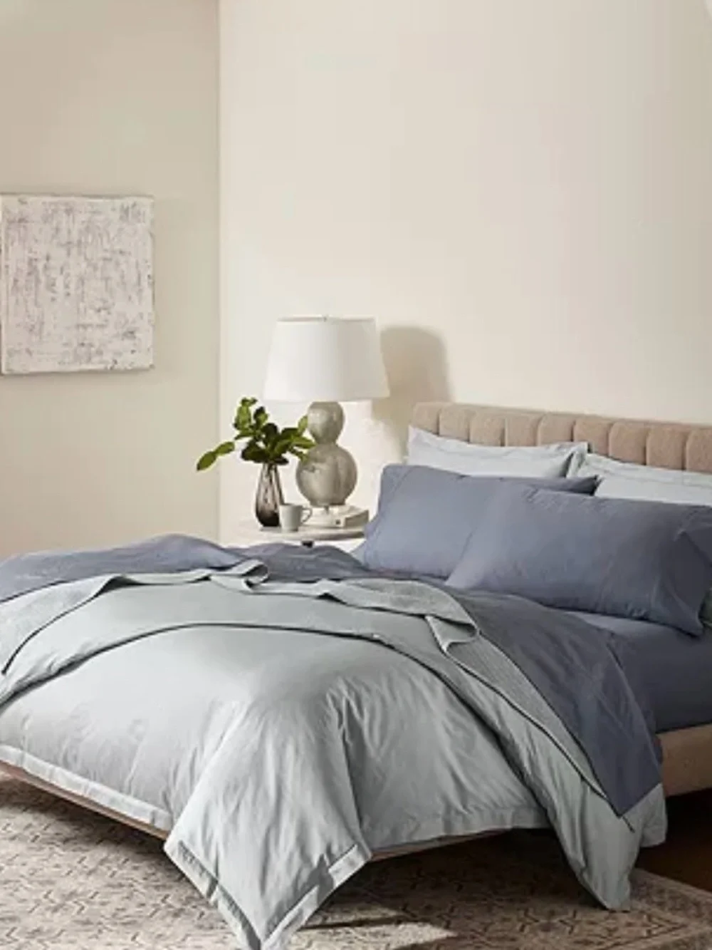 New Boll & Branch king Sz Slate mineral Blue FITTED SHEET Organic cotton luxury